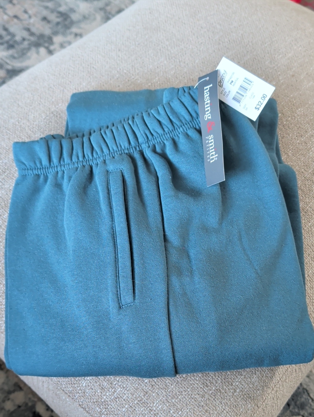 Womens Teal Pull-On Joggers
